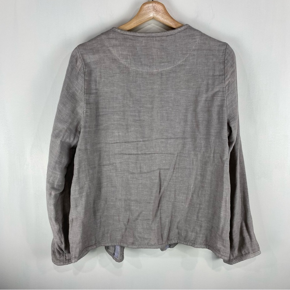 Tahari Linen Cotton Blend Open Front Cardigan Jacket Beachy Flowy Size Medium - Picture 5 of 5